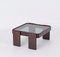 Square Coffee Table with Smoked Glass attributed to Frattini for Cassina, Italy, 1970s 13