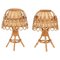 Mid-Century Table Lamps in Rattan and Wicker by Louis Sognot, France, 1960s, Set of 2 1
