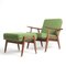 Set of GE270 Chair with Stool by Hans Wegner for Getama, 1960s, Image 1