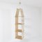 Hanging Wood and Linen Bookcase, 1970s 1