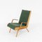 Ash and Green Fabric Armchairs, 1950s, Set of 2 2