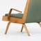 Ash and Green Fabric Armchairs, 1950s, Set of 2, Image 6