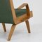 Ash and Green Fabric Armchairs, 1950s, Set of 2, Image 11