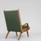 Ash and Green Fabric Armchairs, 1950s, Set of 2 10