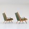 Armlehnstühle aus Eschenholz & Grünem Stoff, 1950er, 2er Set 13