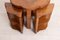British Art Deco Butterfly Nesting Tables in Walnut, 1930, Set of 5 9