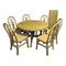 Grünes Rattan Esszimmer Set, 7 1