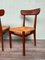 Vintage Stühle aus Buche mit Geflechtsitz, 1950er, 3er Set 4