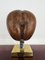 Escultura doble de coco sobre soporte de latón, Francia, años 70, Imagen 10