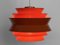 Trava Pendant Light in Orange Lacquer by Carl Thore for Granhaga Metallindustri, Sweden, 1970s 10