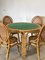 Juego de mesa de juegos y sillas de bambú, años 70. Juego de 5, Imagen 5