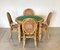 Bamboo Game Table and Chairs Set, 1970s, Set of 5 1