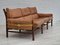 Swedish Kontiki Sofa in Leather & Beech by Arne Norell, 1960s 4