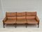 Swedish Kontiki Sofa in Leather & Beech by Arne Norell, 1960s 1