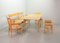 Scandinavian Beechwood Spindle Back Dining Chairs with Rush Wicker Seatings and Large Extendable Table in style of Arno Lambrecht, Germany, 1950s, Set of 7, Image 24