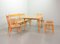 Chaises de Salle à Manger Scandinaves en Bois de Hêtre avec Assises en Osier Rush et Grande Table à Rallonge dans le style d'Arno Lambrecht, Allemagne, 1950s, Set de 7 5