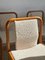 Esszimmerstühle aus Holz & Cremeweißem Bouclè Stoff, 1960er, 6er Set 4