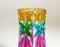 Small Cut Crystal Vase in Bright Colors, 1960s 6