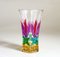 Small Cut Crystal Vase in Bright Colors, 1960s 9