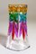Small Cut Crystal Vase in Bright Colors, 1960s 5