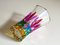 Small Cut Crystal Vase in Bright Colors, 1960s 4