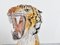 Großer handbemalter Tiger aus Keramik, Italien, 1970er 3