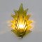 Modern Italian Murano Glass Leaf Sconces in the style of Barovier & Toso, 1980s, Set of 2 3
