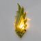 Modern Italian Murano Glass Leaf Sconces in the style of Barovier & Toso, 1980s, Set of 2, Image 5
