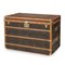 Antique 20th Century Courier Trunk in Chevron Canvas from Goyard, France, 1900s 1