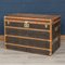 Antique 20th Century Courier Trunk in Chevron Canvas from Goyard, France, 1900s 52