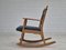 Danish Oak Rocking Chair with Footstool, 1960s, Set of 2 9