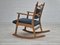 Danish Oak Rocking Chair with Footstool, 1960s, Set of 2 10