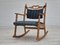 Danish Oak Rocking Chair with Footstool, 1960s, Set of 2 14