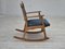 Danish Oak Rocking Chair with Footstool, 1960s, Set of 2 5