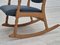 Danish Oak Rocking Chair with Footstool, 1960s, Set of 2 11