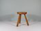 Mid-Century Brutalist Tripod Stool in the style of Perriand, France, 1960s 4