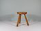 Mid-Century Brutalist Tripod Stool in the style of Perriand, France, 1960s, Image 4