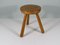 Mid-Century Brutalist Tripod Stool in the style of Perriand, France, 1960s, Image 1