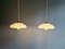 Art Deco Pendant Lights in White Speckled Glass, 1920s, Set of 2 4