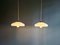 Art Deco Pendant Lights in White Speckled Glass, 1920s, Set of 2 2