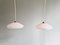 Art Deco Pendant Lights in White Speckled Glass, 1920s, Set of 2 1