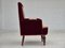 Danish Handcrafted Highback Armchair in Velour, 1950s 8