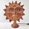 Lámpara de mesa Sun Face francesa vintage de cerámica, años 60, Imagen 2