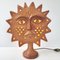 Lámpara de mesa Sun Face francesa vintage de cerámica, años 60, Imagen 1