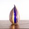Lámpara de mesa con forma de huevo de cristal de Murano, azul y textura aventurina, Italia, Imagen 2
