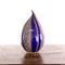 Lámpara de mesa con forma de huevo de cristal de Murano, azul y textura aventurina, Italia, Imagen 3