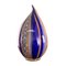 Lámpara de mesa con forma de huevo de cristal de Murano, azul y textura aventurina, Italia, Imagen 1