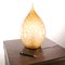 Lámpara de mesa con forma de huevo de cristal de Murano, ámbar con textura, Italia, Imagen 2