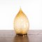 Lámpara de mesa con forma de huevo de cristal de Murano, ámbar con textura, Italia, Imagen 3