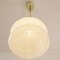 Vintage Ceiling Lamp in White Spotted Murano Glass with Brass Structure, Italy, 1980s 8